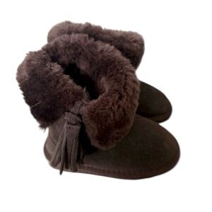 New LAMO Suede Shearling Cozy Brown Kids Boots